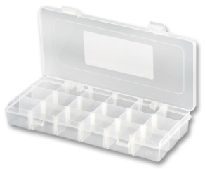 Compartment Box (18 Removable Sections), Clear, Plastic, General Purpose Storage, 35x125x230mm