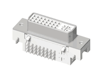 Female DVI receptacle, 29 pin, right angle for PCB, w/o screw, 1.5A/40V