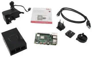 Raspberry Pi 4B Starter Kit, 4GB SDRAM, 16 Gig SD, Black Enclosure