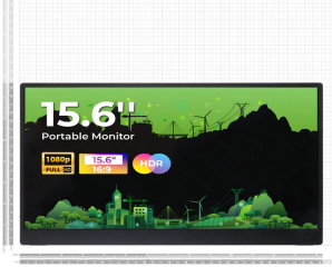 15.6" Monitor; 1080p, IPS, 16:9, HDR, 100% sRGB, mini HDMI, USB Type-C x 2, Speaker, Compatible with Raspberry Pi/Nvidia Jetson/PC/reRouter