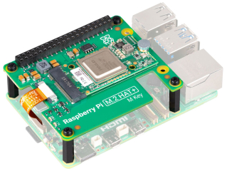 Raspberry Pi M.2 HAT+ with a Hailo AI acceleration module