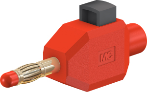 Banana plug 4 mm; Spring-loaded MULTILAM for clamp-connecting stranded wires; 10A 30VAC/60VDC; Red