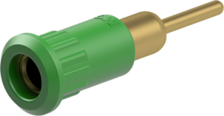 Banana socket 4mm, 25A 30VAC/60VDC, Gold-plated, Green