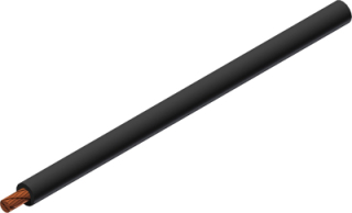 Highly flexible stranded wire with reinforced silicone insulation; 10mm2; Rated 75A 1.0kV AC/1.5kV DC; -50°C to +90°C; Black