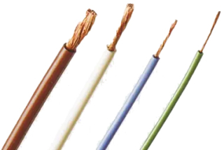 Highly flexible basic PVC insulated stranded wire, 0.25mm2, Rated 6.0A / 500V, -30°C to +90°C, Red