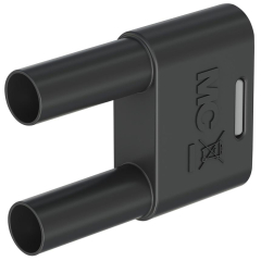 Connecting plug, 32A 1000V CAT II, 4mm Insulated, 19mm plug spacing, Black