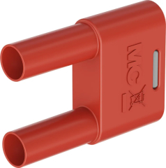 Connecting plug, 32A 1000V CAT II, 4mm Insulated, 19mm plug spacing, Red