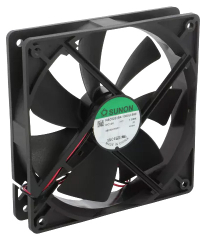 Fan Axial, 12VDC, 120x120x25mm, 1.06W, 93.78m3/h, 1600RPM, 28.8dB(A); "Super Silence" Series