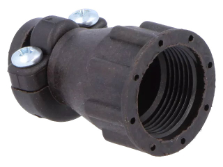 Black Connector Backshell, Cable Clamp 5/8-24 UNEF 11
