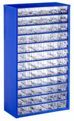 Drawer organizer 12 – 60 x small drawers; 306x552x155mm (W x H x D incl. drawers); RAL 5002 Blue