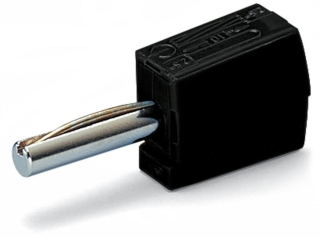 Лабораторен конектор: бананови 4mm; щепсел; 20A; 42V; черен; 40mm