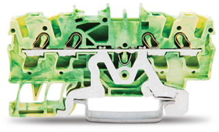 4-conductor DIN rail terminal block 0.25…2.5mm2 for TS35, spring clamp, yellow-green
