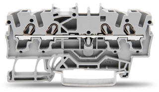 4-conductor DIN rail terminal block 0.25…2.5mm2 for TS35, spring clamp, 24A 800V, grey