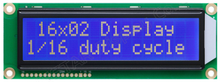 16Х2 LCD STN Blue Neg. 122.0x44.0x14.5mm, white B/L LAT+CYR FONT