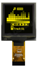 Graphic OLED Display Module; COG; 1.5"; 128x128; Yellow; AG Polarizer; 33.8x36.5x2.01mm; CH1120 IC; 8080/SPI/I2C; Vdd=3.0V; -40°C to +80°C