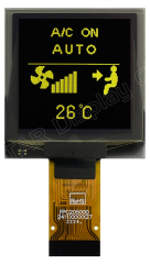 Graphic OLED Display Module; COG; 1.5"; 128x128; Yellow; AG Polarizer; 33.8x36.5x2.01mm; CH1120 IC; 8080/SPI/I2C; Vdd=3.0V; -40°C to +80°C