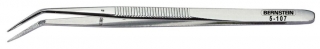 Tweezers, 150mm, bent tips, nickel-plated
