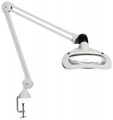 LUXO LED Professional illuminated magnifier WAVE with table bracket, white, 3.5 diopter