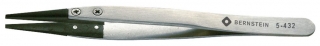 "Carbofib" tips tweezers, 125 mm, flat tips 2 mm width