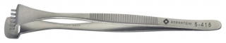 Wafer tweezers, 130 mm, with graduated lower paddle and 6 teeth