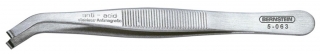 SMD tweezers, 115 mm, 350 angled, 3.5 mm width, with gripping cavity O 0.8 mm