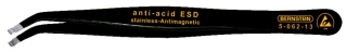 SMD tweezers, 115 mm, 350 angled, 2.0 mm width, with gripping cavity O 0.8 mm, with ESD-coating