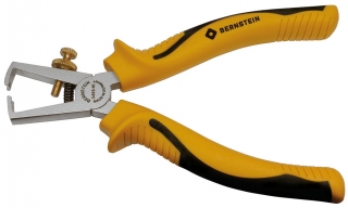 Wire stripper with adjusting screw, 155 mm, bicoloured hand guard