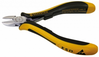 Side cutters POLISHline, 120 mm, with slim rounded head, Flush, dissipative bicoloured hand guard