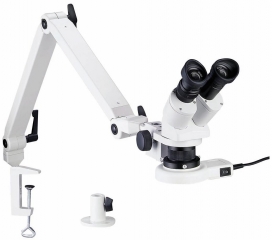 Stereo-Microscope with stable hinge arm 850 mm length