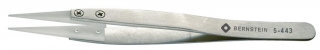 "Delrin" tips tweezers, 125 mm, fine flat tips 1 mm width