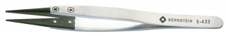 "Carbofib" tips tweezers, 125 mm, fine flat tips 1 mm width