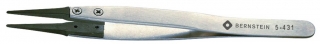 "Carbofib" tips tweezers, 125 mm, rounded tips 1,5 mm width