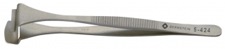 Wafer tweezers, 130 mm, with graduated lower paddle and no teeth