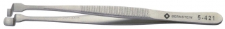 Wafer tweezers, 130 mm, with graduated lower paddle and no teeth