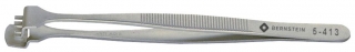 Wafer tweezers, 130 mm, with graduated lower paddle and 4 teeth
