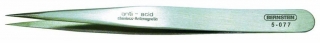 SMD tweezers, 127 mm, wide, tapering, pointed