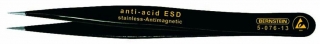 SMD tweezers, 120 mm, rigid, straight, pointed, with ESD-coating