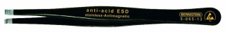 SMD tweezers, 120 mm, straight, 3.0 mm width, with gripping cavity O 0.8 mm, with ESD-coating