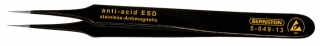 SMD tweezers, 110 mm, straight, very sharply pointed, with ESD-coating