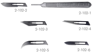 Scalpel with 5 blades