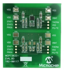 MCP73833 Li-Ion Battery Charger Eval Bd